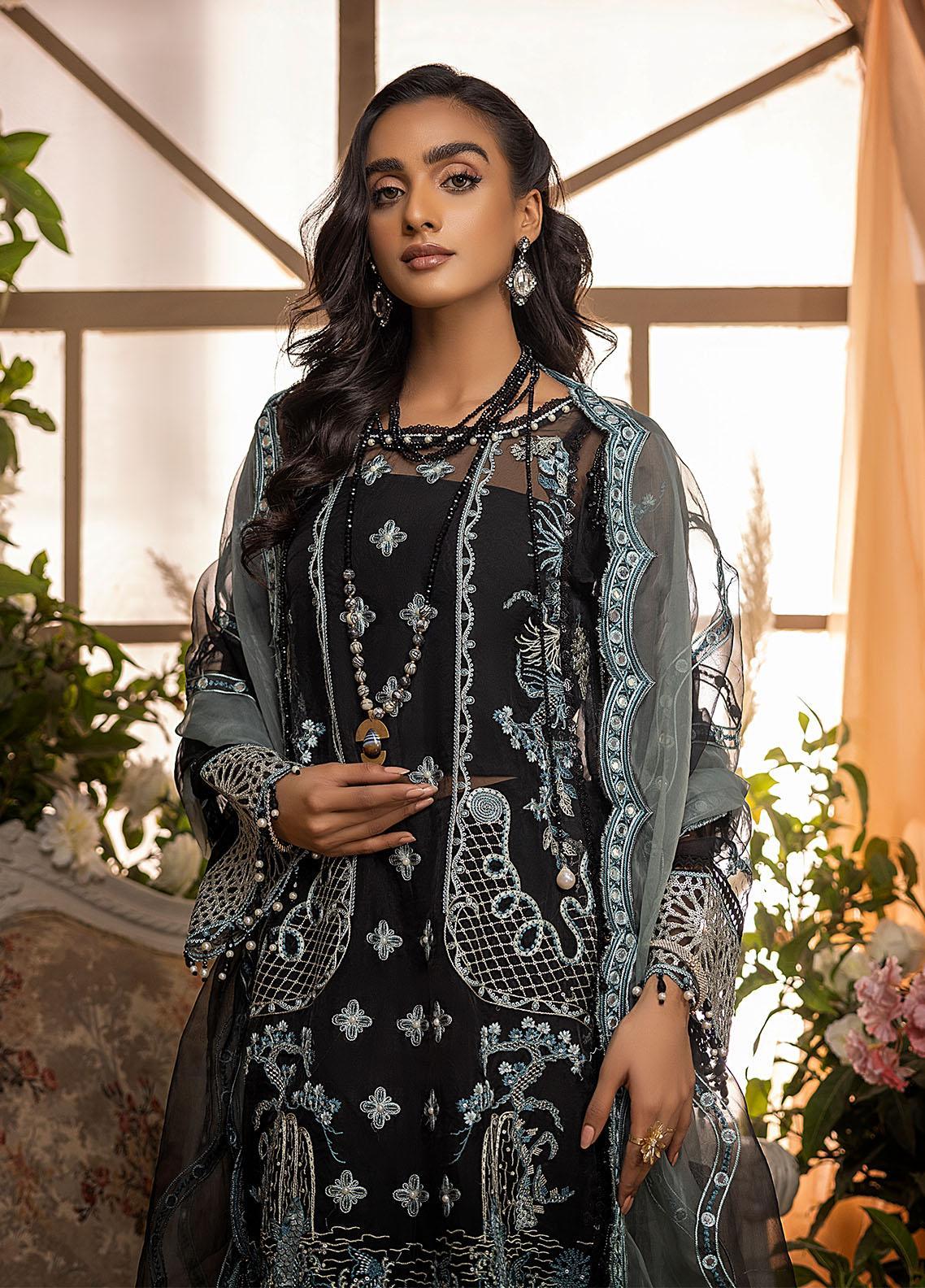 Nikhaar By Awwal Embroidered Organza Unstitched 4 Piece Suit - 07 Nikhaar By Awwal Embroidered Organza Unstitched 4 Piece Suit - 07