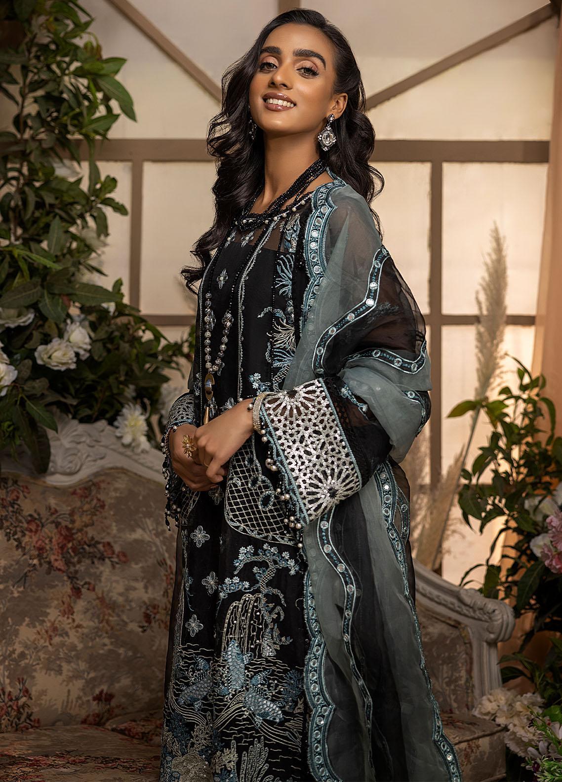 Nikhaar By Awwal Embroidered Organza Unstitched 4 Piece Suit - 07 Nikhaar By Awwal Embroidered Organza Unstitched 4 Piece Suit - 07