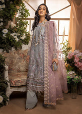 Nikhaar By Awwal Embroidered Organza Unstitched 4 Piece Suit - 08