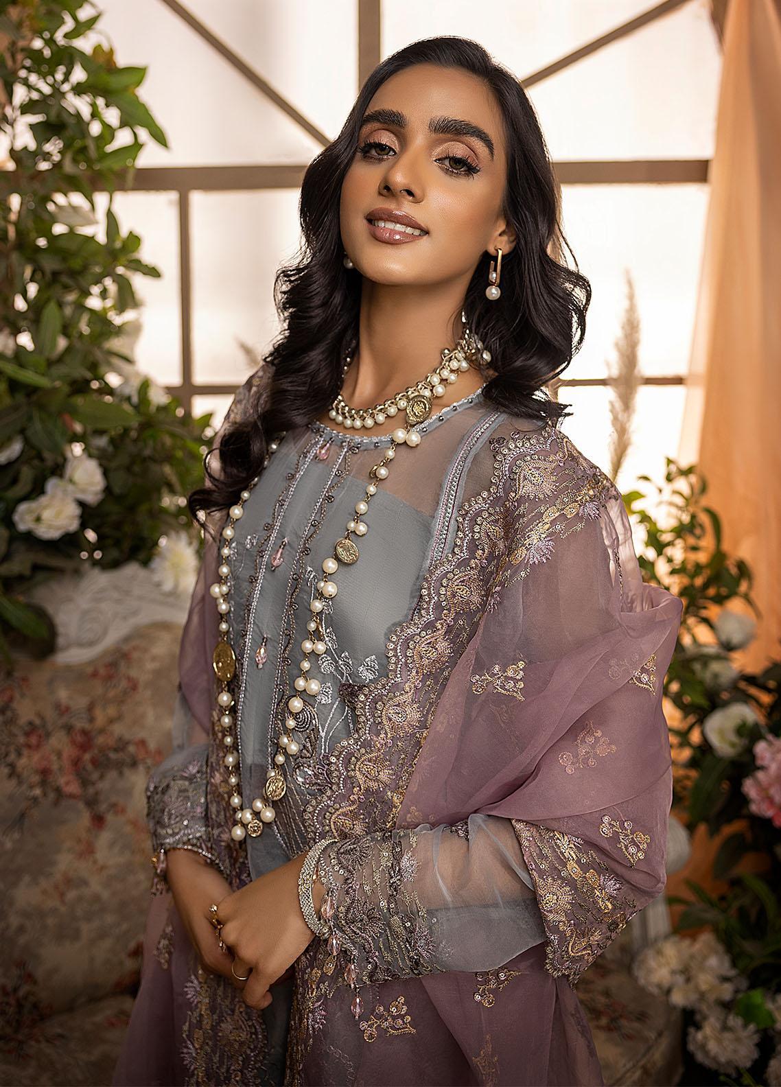 Nikhaar By Awwal Embroidered Organza Unstitched 4 Piece Suit - 08 Nikhaar By Awwal Embroidered Organza Unstitched 4 Piece Suit - 08