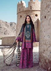 D#7B Maria B M Print Desert Rose Fall Collection 1022 Purple