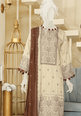 Huse By Humdum Embroidered Viscose Unstitched 3 Piece Suit - 08