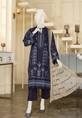Huse By Humdum Embroidered Viscose Unstitched 3 Piece Suit - 09