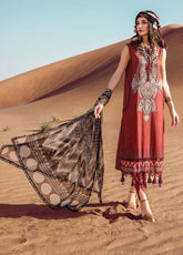 D#9A Maria B M Print Desert Rose Fall Collection 1022 Brown