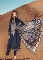 D#9B Maria B M Print Desert Rose Fall Collection 1022 Blue