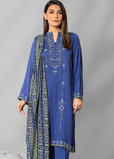 D#WEC-SR-0051 LSM Lakhany Emb Winter Collection 1022 Blue