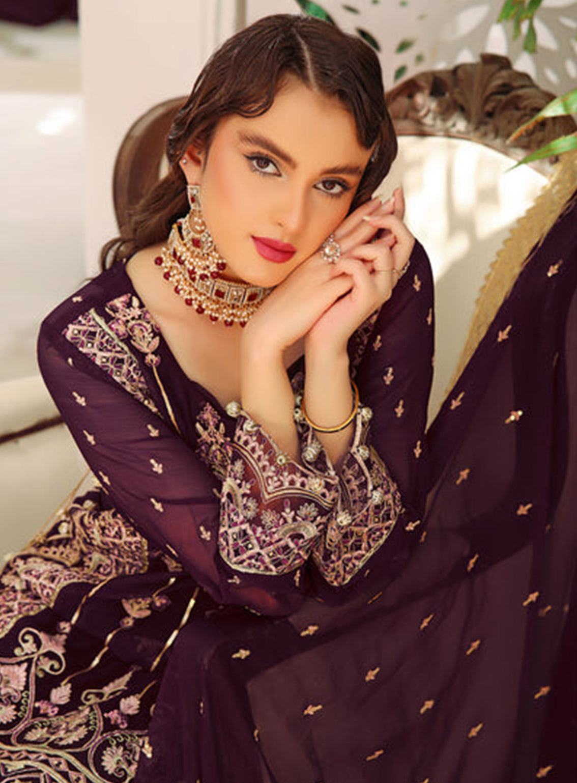 Aaina By Awwal Embroidered Chiffon Unstitched 3 Piece Suit - 04 DILAAB Aaina By Awwal Embroidered Chiffon Unstitched 3 Piece Suit - 04 DILAAB