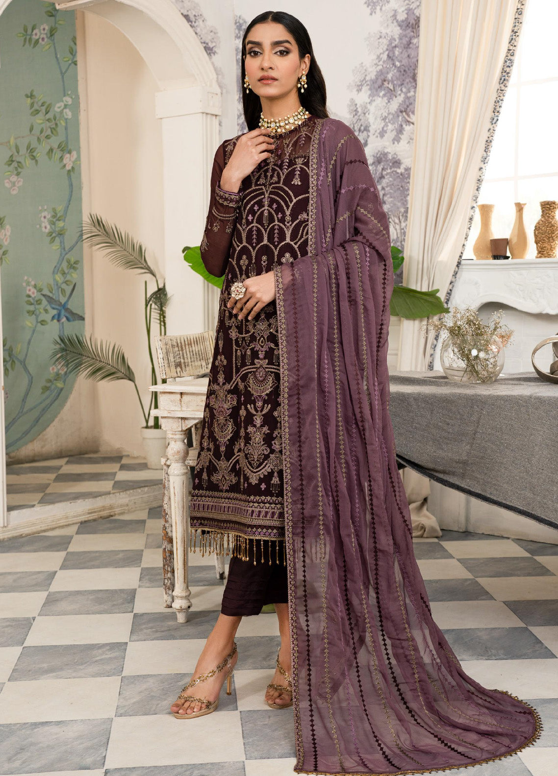 Afsanah by Zarif Embroidered Chiffon 3 Piece Unstitched Suit ZF24AF ZAF-09 ZINAT Afsanah by Zarif Embroidered Chiffon 3 Piece Unstitched Suit ZF24AF ZAF-09 ZINAT