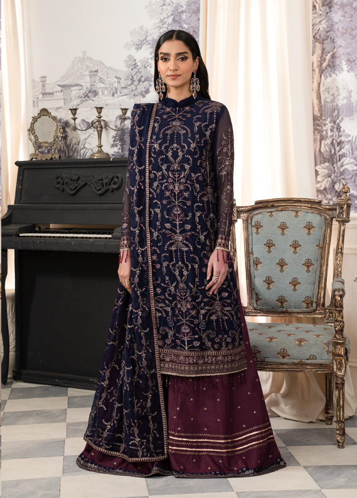 Afsanah by Zarif Embroidered Chiffon 3 Piece Unstitched Suit ZF24AF ZAF-10 KASHISH Afsanah by Zarif Embroidered Chiffon 3 Piece Unstitched Suit ZF24AF ZAF-10 KASHISH