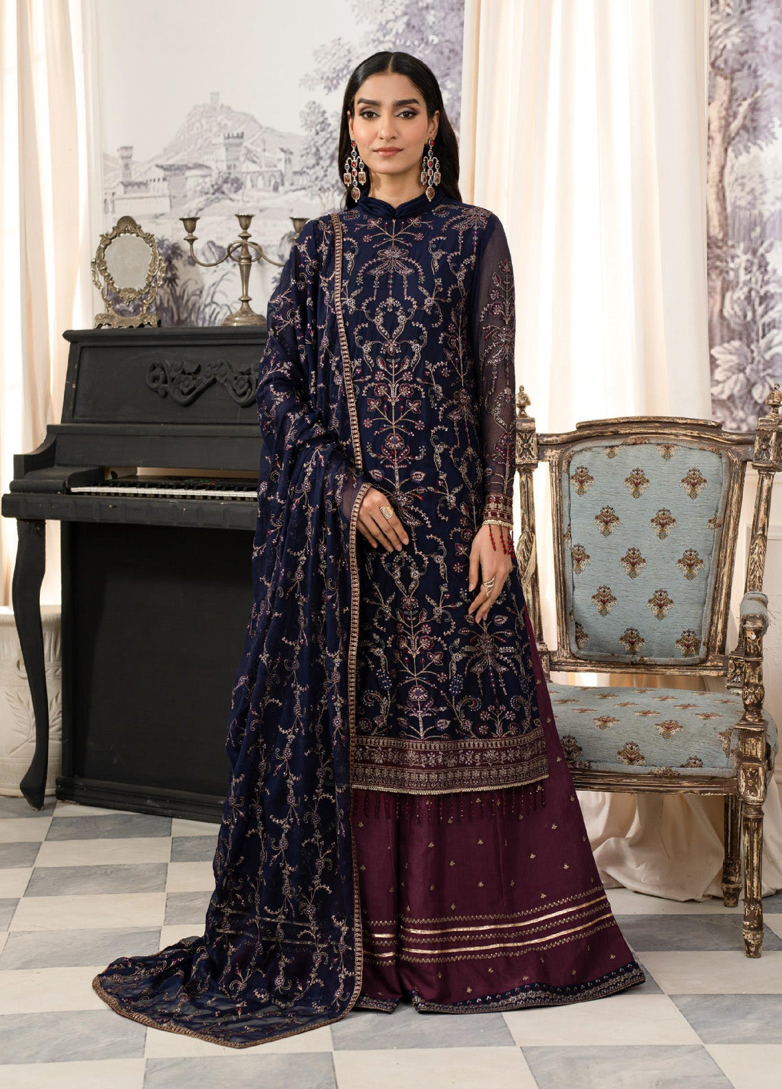 Afsanah by Zarif Embroidered Chiffon 3 Piece Unstitched Suit ZF24AF ZAF-10 KASHISH Afsanah by Zarif Embroidered Chiffon 3 Piece Unstitched Suit ZF24AF ZAF-10 KASHISH