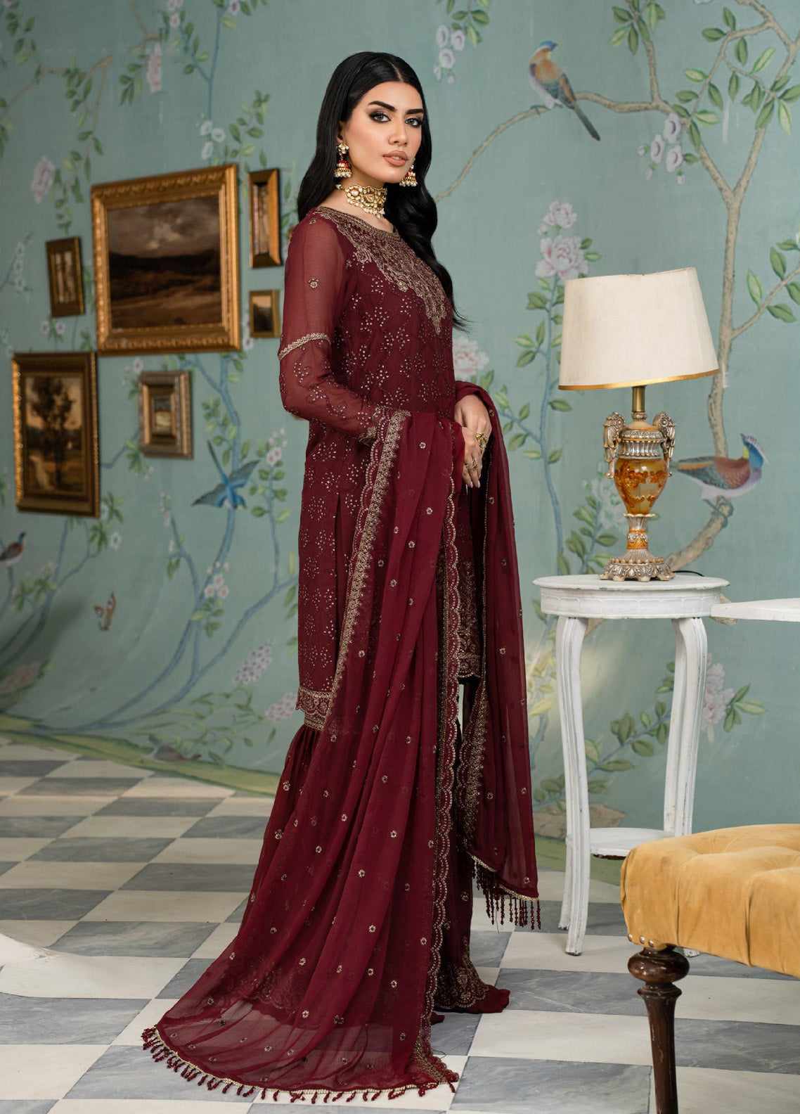 Afsanah by Zarif Embroidered Chiffon 3 Piece Unstitched Suit ZF24AF ZAF-12 RESHAM Afsanah by Zarif Embroidered Chiffon 3 Piece Unstitched Suit ZF24AF ZAF-12 RESHAM