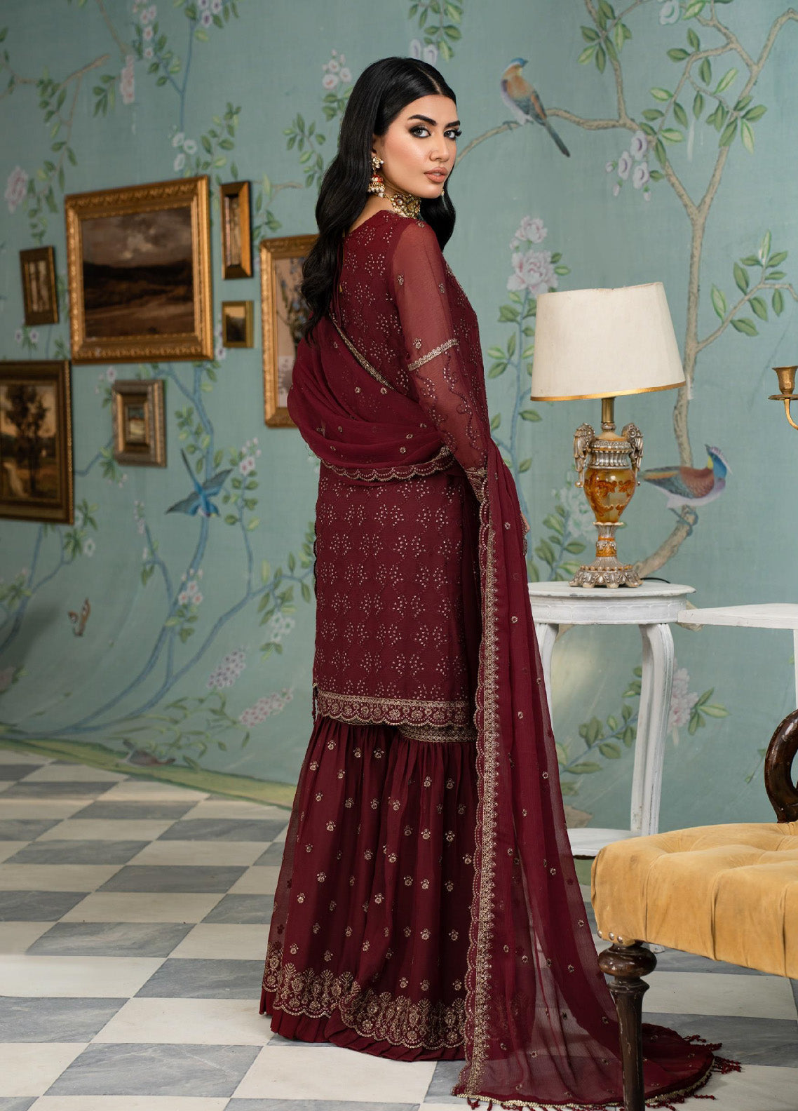 Afsanah by Zarif Embroidered Chiffon 3 Piece Unstitched Suit ZF24AF ZAF-12 RESHAM Afsanah by Zarif Embroidered Chiffon 3 Piece Unstitched Suit ZF24AF ZAF-12 RESHAM