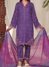 Aiza & Momina By VS Textile Embroidered Cambric Unstitched 3 Piece Suit - VS23AMC 25