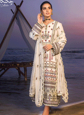 Asim Jofa Embroidered Lawn Unstitced 3 Piece Suit - AJ22CL AJCK-01