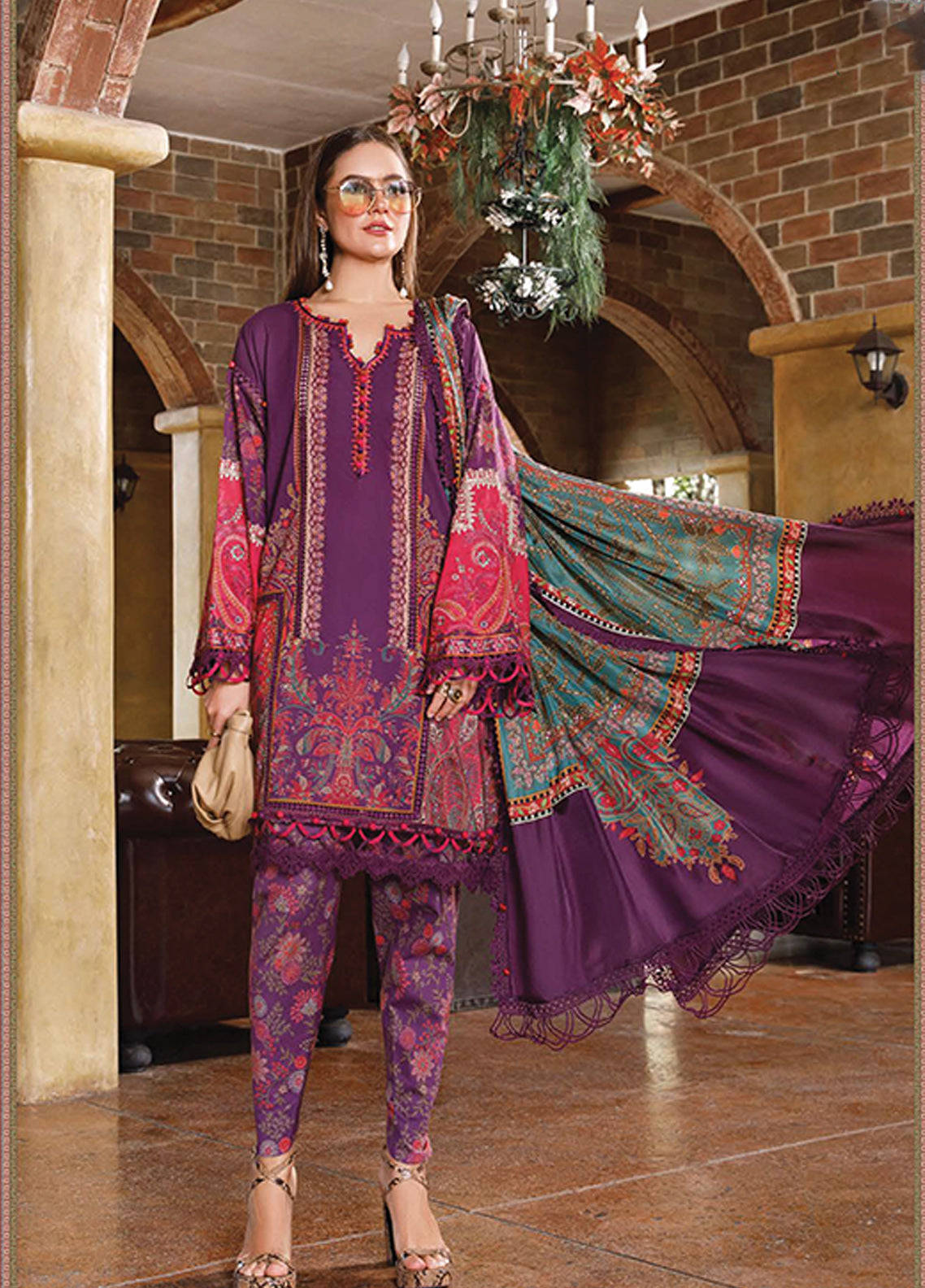 D#1703A Maria B M Print Emb Lawn Collection 223 D#1703A Maria B M Print Emb Lawn Collection 223