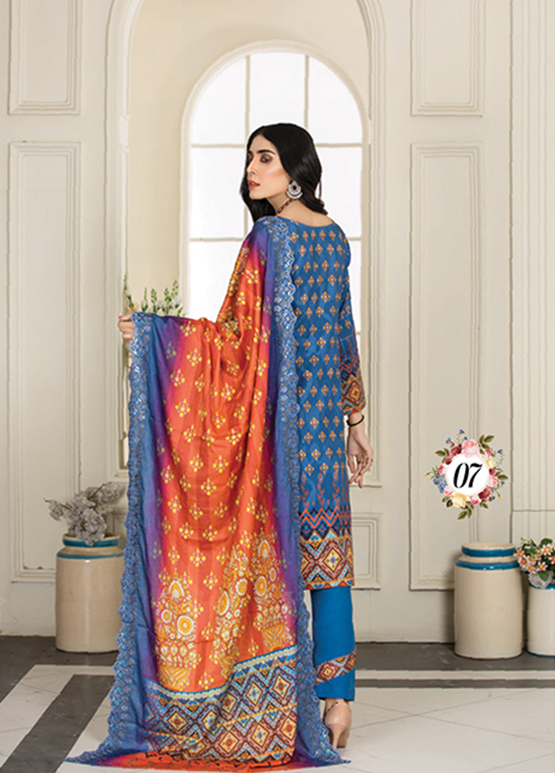 Riwaj By Afreen Embroidered Lawn Unstitched 3 Piece Suit - 07 Riwaj By Afreen Embroidered Lawn Unstitched 3 Piece Suit - 07