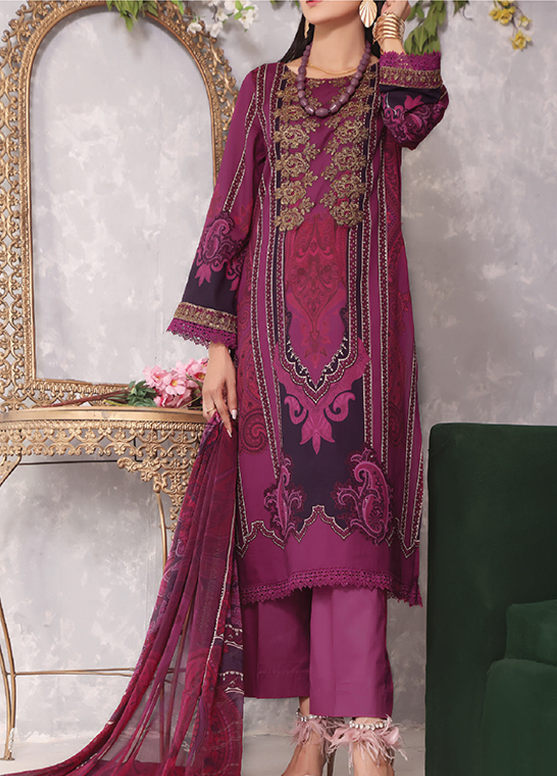 Ayesha Alishba By VS Textile Embroidered Lawn Unstitched 3 Piece Suit - 13 Ayesha Alishba By VS Textile Embroidered Lawn Unstitched 3 Piece Suit - 13