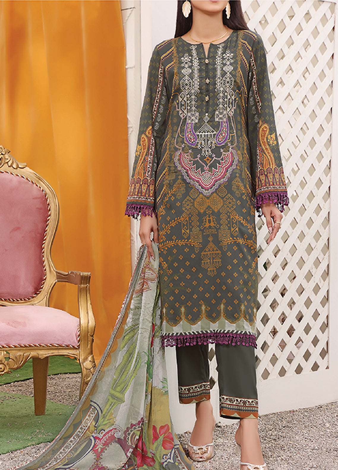 Ayesha Alishba By VS Textile Embroidered Lawn Unstitched 3 Piece Suit - 12 Ayesha Alishba By VS Textile Embroidered Lawn Unstitched 3 Piece Suit - 12