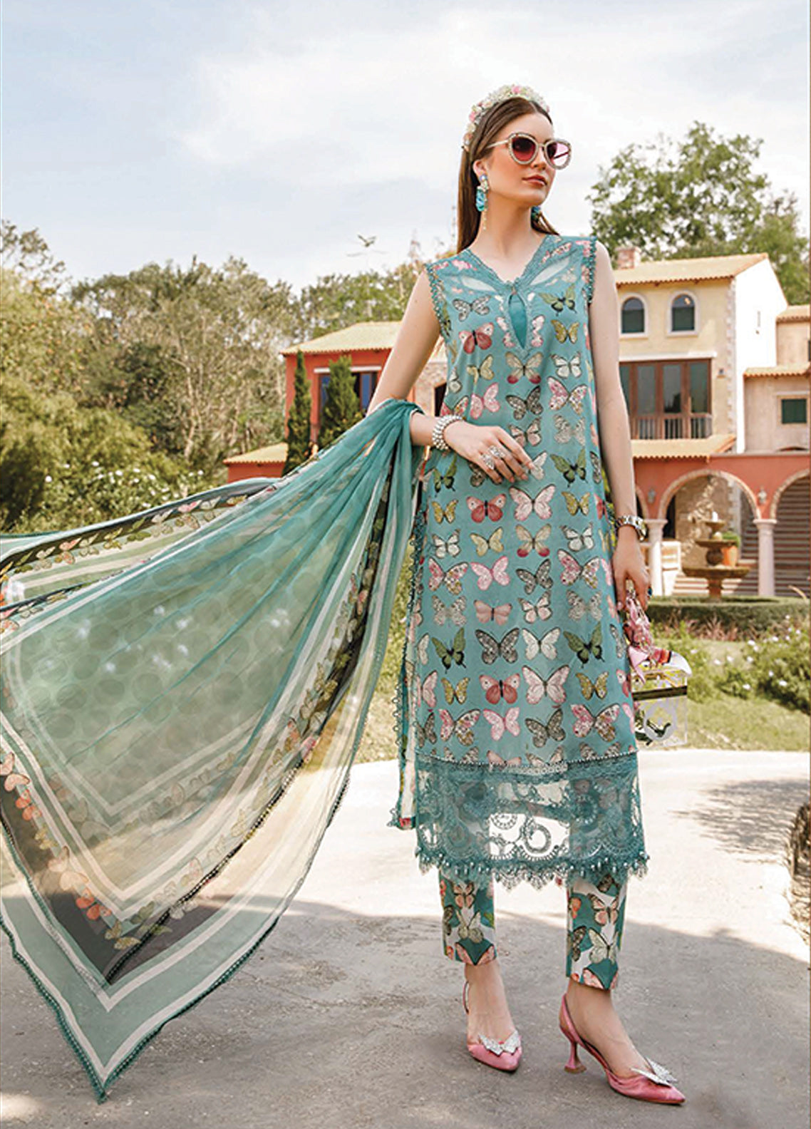 D#1701A Maria B M Print Emb Lawn Collection 223 D#1701A Maria B M Print Emb Lawn Collection 223