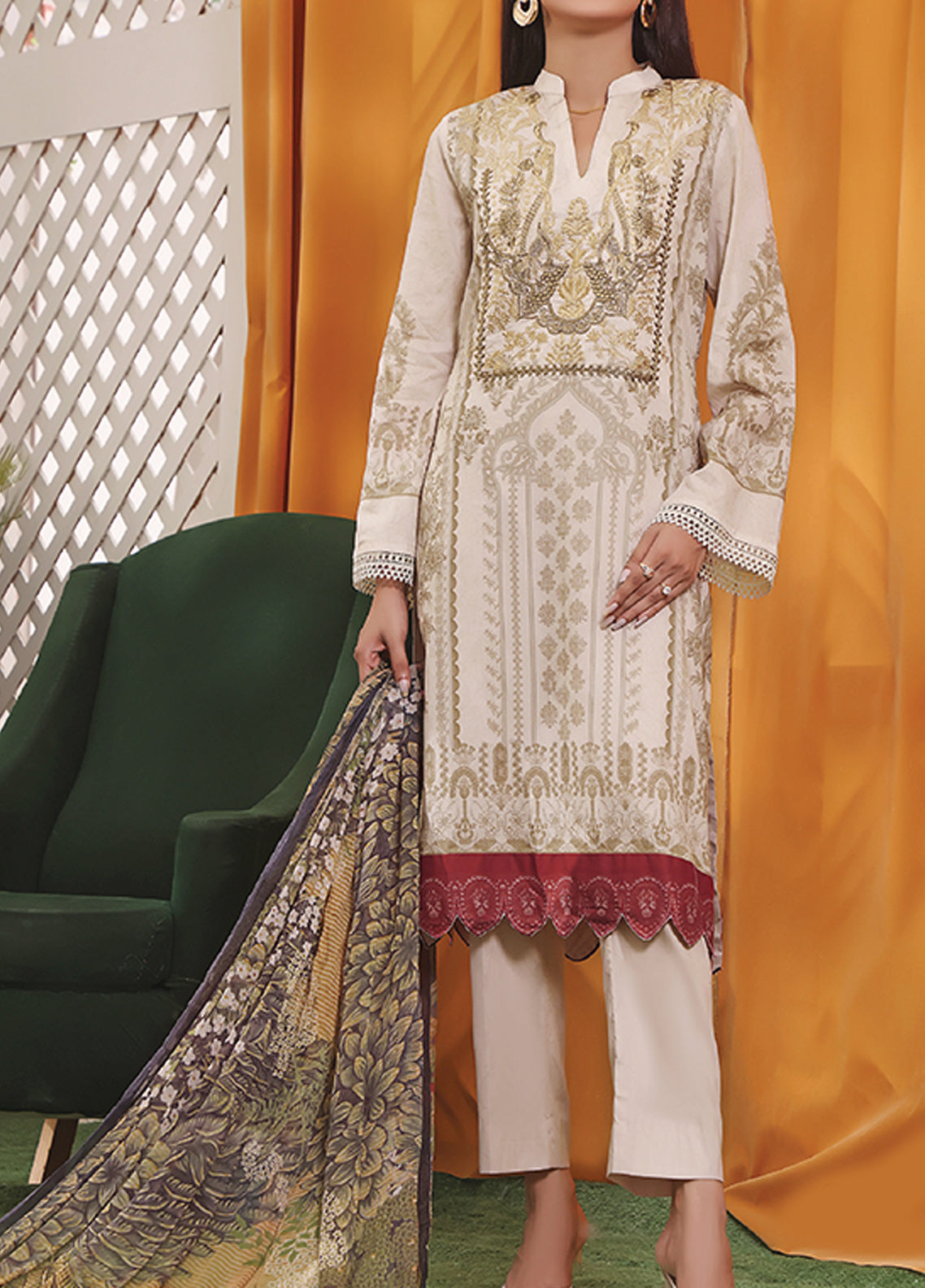 Ayesha Alishba By VS Textile Embroidered Lawn Unstitched 3 Piece Suit - 20 Ayesha Alishba By VS Textile Embroidered Lawn Unstitched 3 Piece Suit - 20