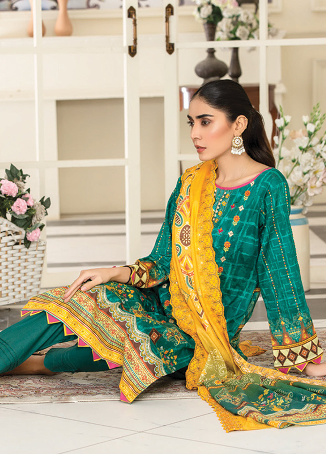 Riwaj By Afreen Embroidered Lawn Unstitched 3 Piece Suit - 02 Riwaj By Afreen Embroidered Lawn Unstitched 3 Piece Suit - 02