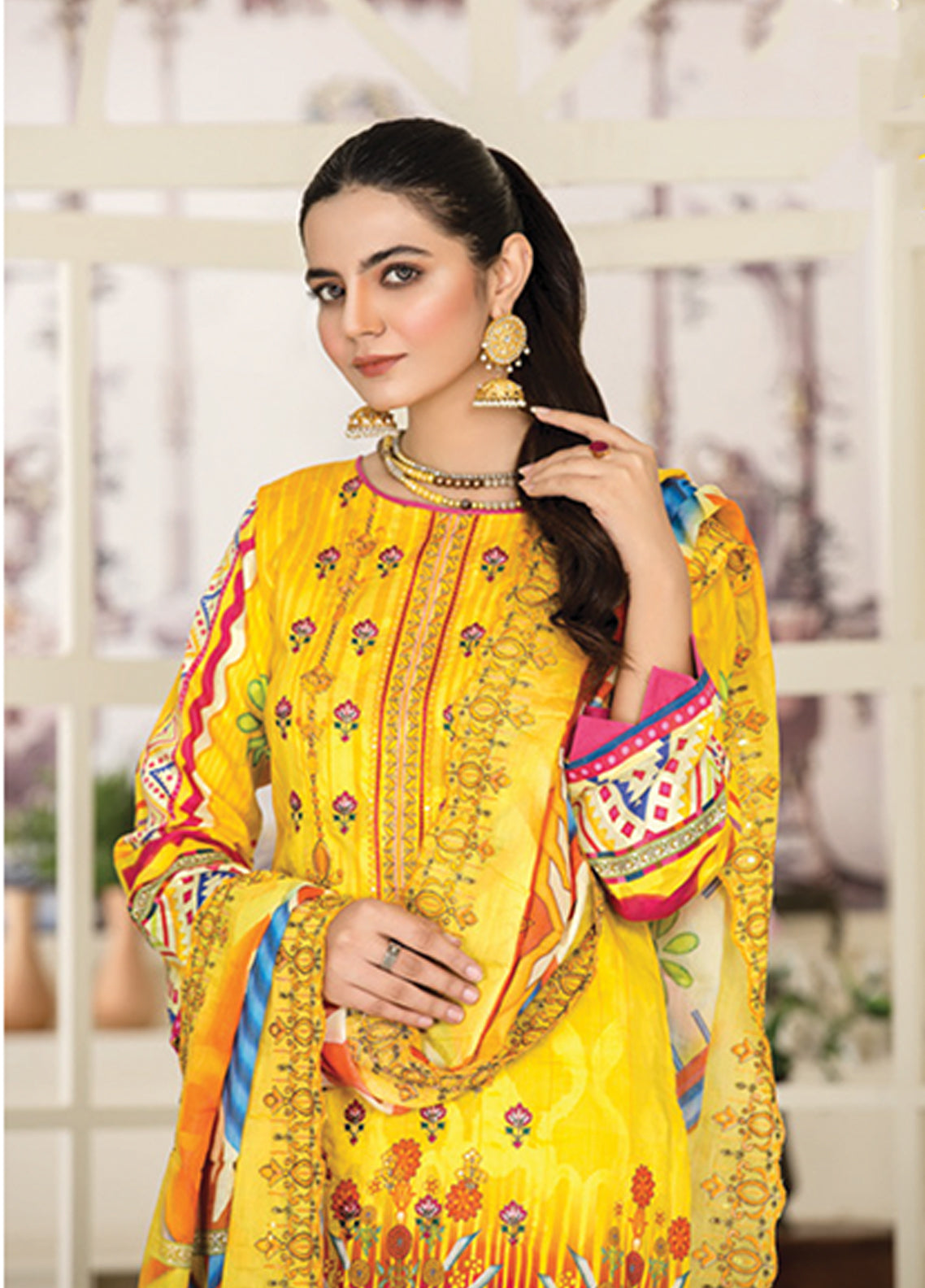 Riwaj By Afreen Embroidered Lawn Unstitched 3 Piece Suit - 12 Riwaj By Afreen Embroidered Lawn Unstitched 3 Piece Suit - 12