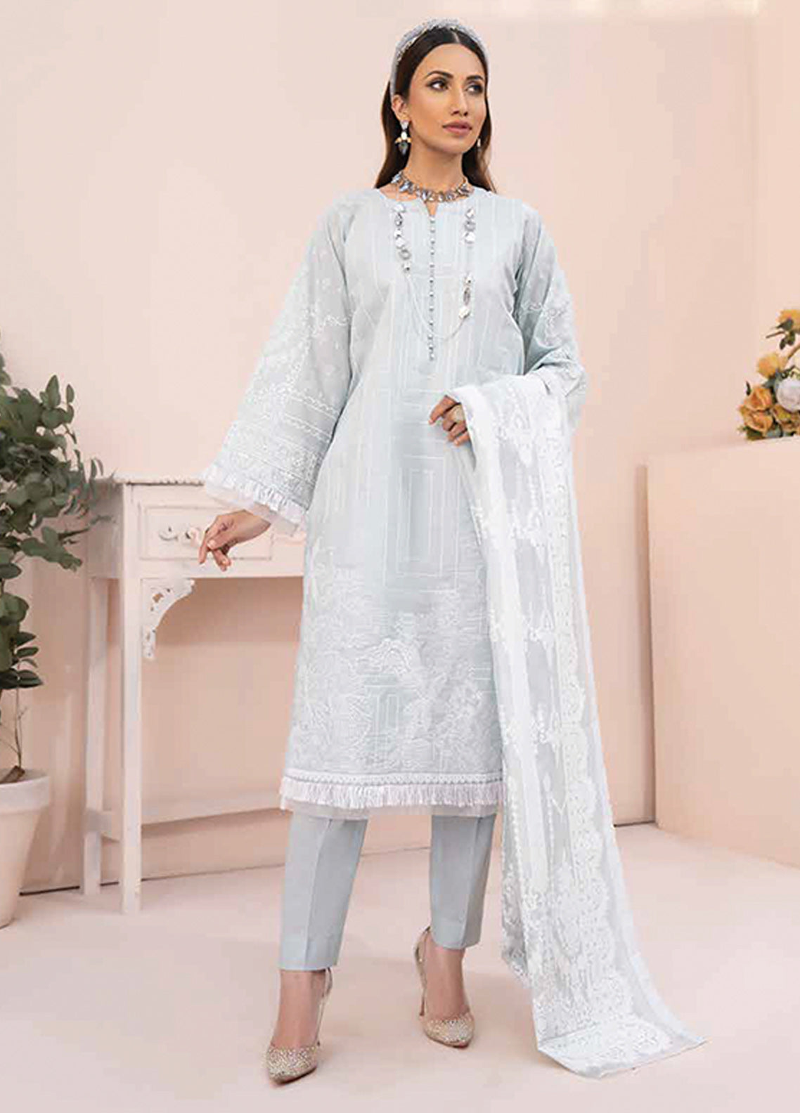 D#5565 Rashid White For Summer Emb Collection 223 D#5565 Rashid White For Summer Emb Collection 223