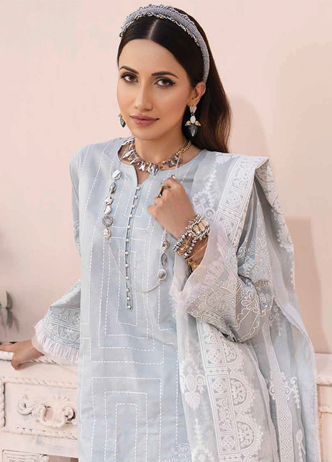 D#5565 Rashid White For Summer Emb Collection 223 D#5565 Rashid White For Summer Emb Collection 223