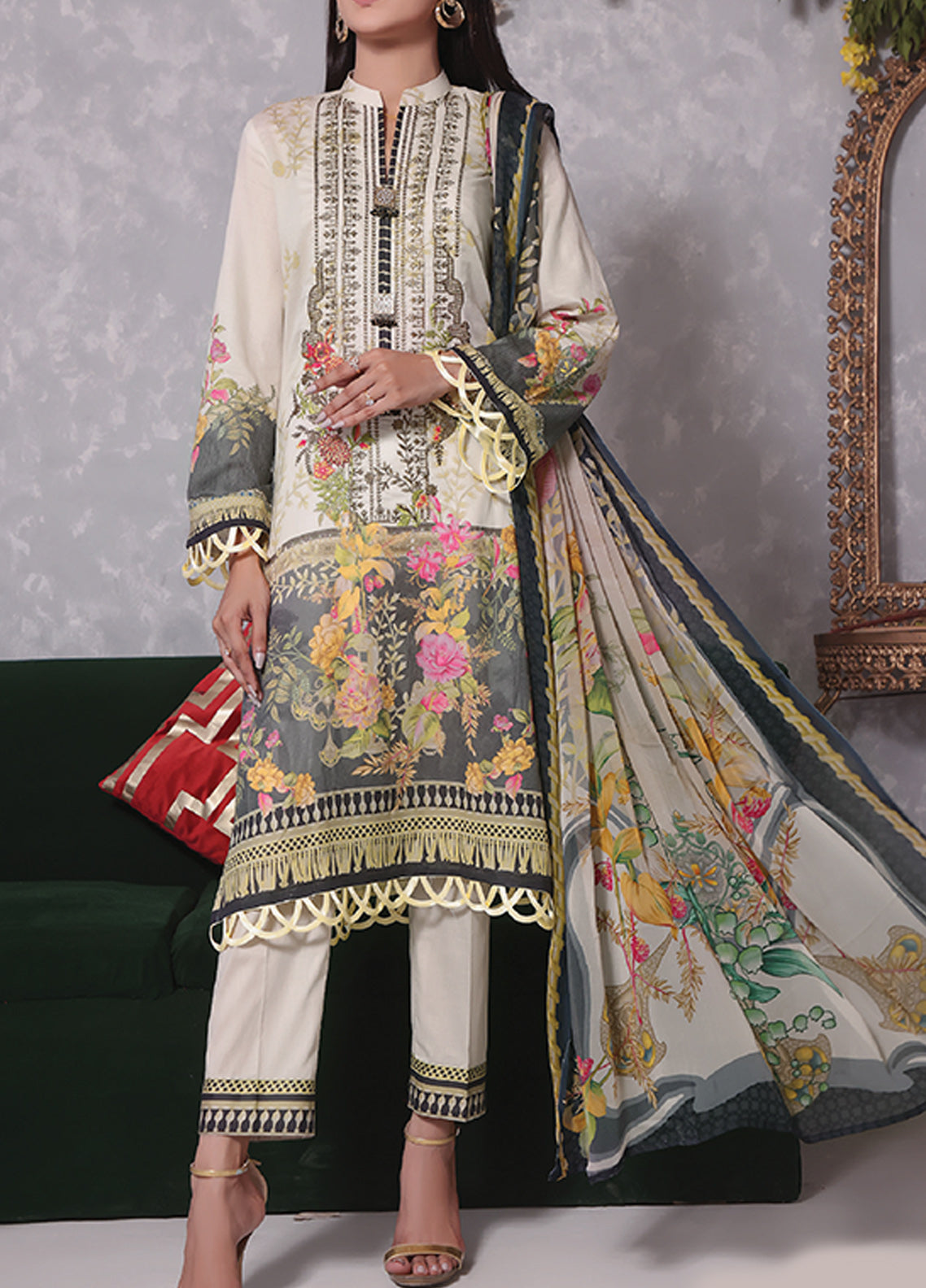 Ayesha Alishba By VS Textile Embroidered Lawn Unstitched 3 Piece Suit - 18 Ayesha Alishba By VS Textile Embroidered Lawn Unstitched 3 Piece Suit - 18