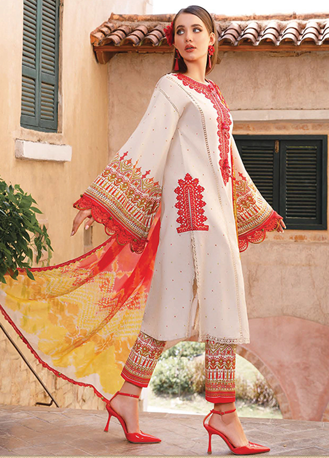 D#1706A Maria B M Print Emb Lawn Collection 223 D#1706A Maria B M Print Emb Lawn Collection 223