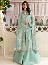 Ayzel By Afrozeh Embroidered Chiffon Unstitched 3 Piece Suit - 07 CORNFLOWER
