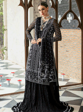 Ayzel By Afrozeh Embroidered Chiffon Unstitched 3 Piece Suit - ABA23TC 1 MYSTIC NOIR