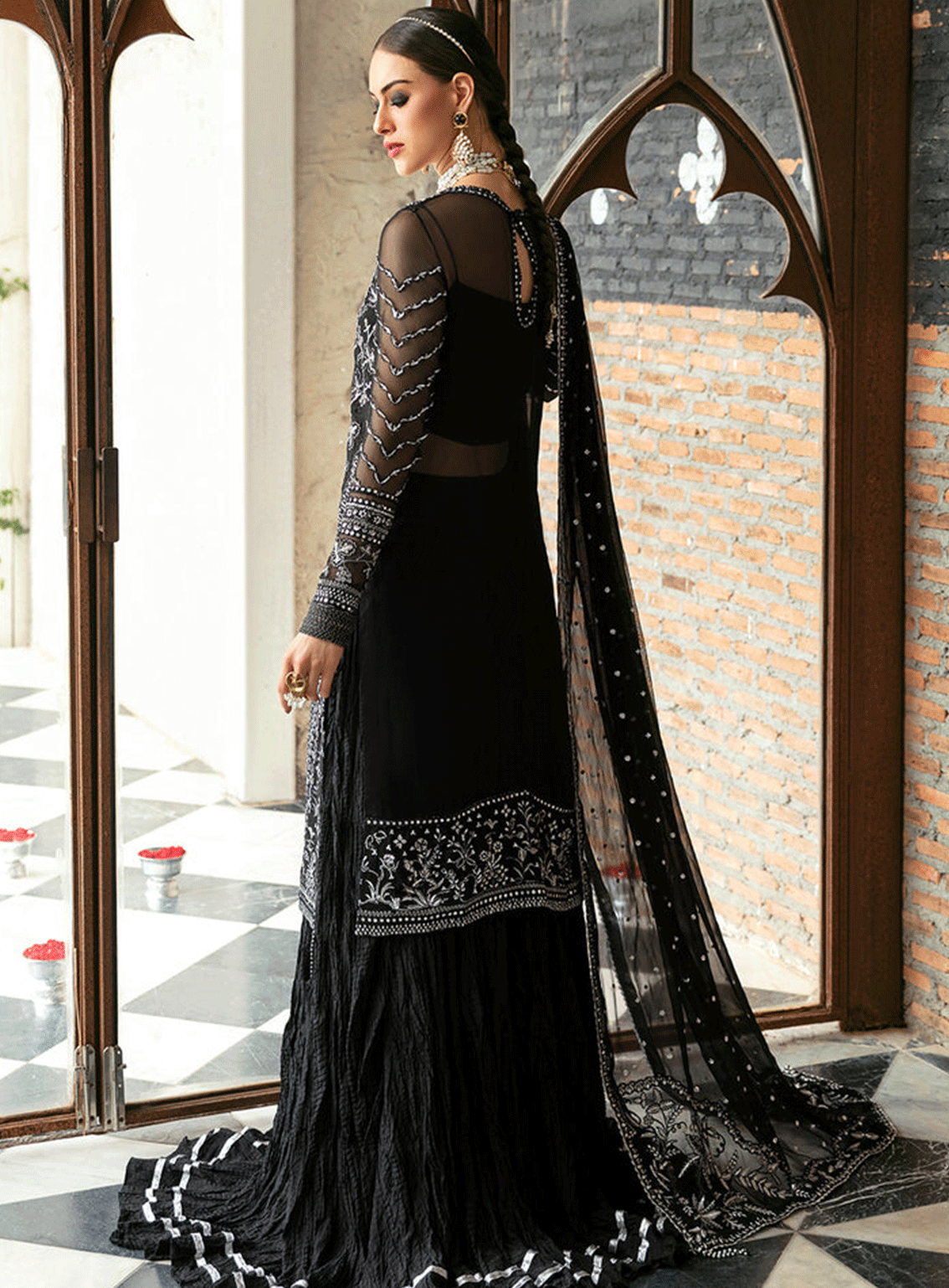 Ayzel By Afrozeh Embroidered Chiffon Unstitched 3 Piece Suit - ABA23TC 1 MYSTIC NOIR Ayzel By Afrozeh Embroidered Chiffon Unstitched 3 Piece Suit - ABA23TC 1 MYSTIC NOIR