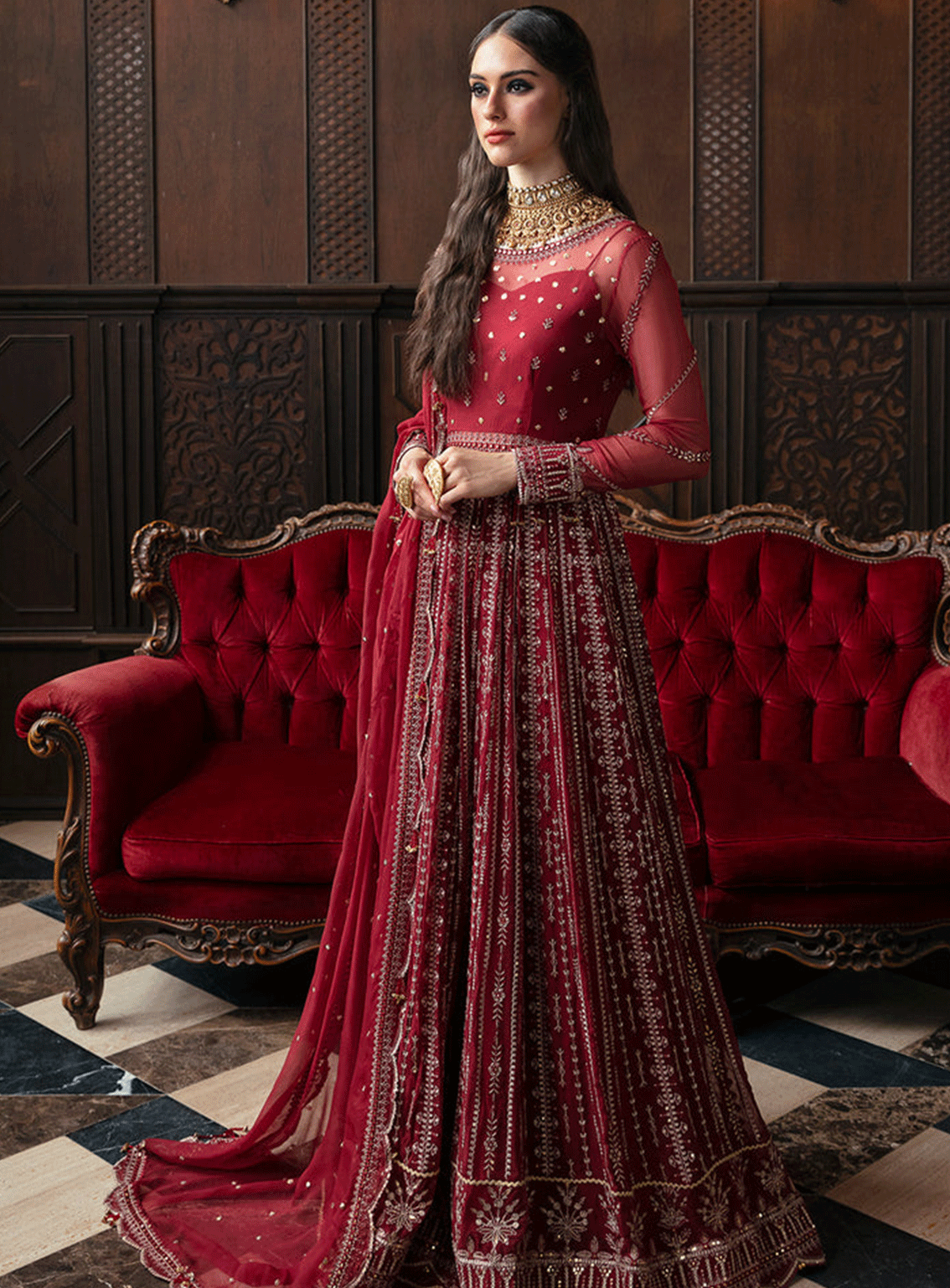 Ayzel By Afrozeh Embroidered Chiffon Unstitched 3 Piece Suit - ABA23TC 3 SANGRIA Ayzel By Afrozeh Embroidered Chiffon Unstitched 3 Piece Suit - ABA23TC 3 SANGRIA