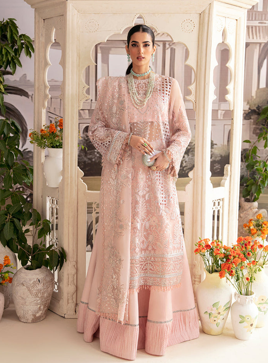 Ayzel By Afrozeh Embroidered Organza Unstitched 3 Piece Suit - 02 GAURA Ayzel By Afrozeh Embroidered Organza Unstitched 3 Piece Suit - 02 GAURA