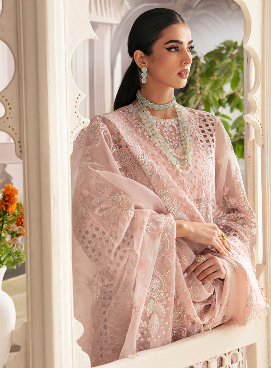 Ayzel By Afrozeh Embroidered Organza Unstitched 3 Piece Suit - 02 GAURA Ayzel By Afrozeh Embroidered Organza Unstitched 3 Piece Suit - 02 GAURA