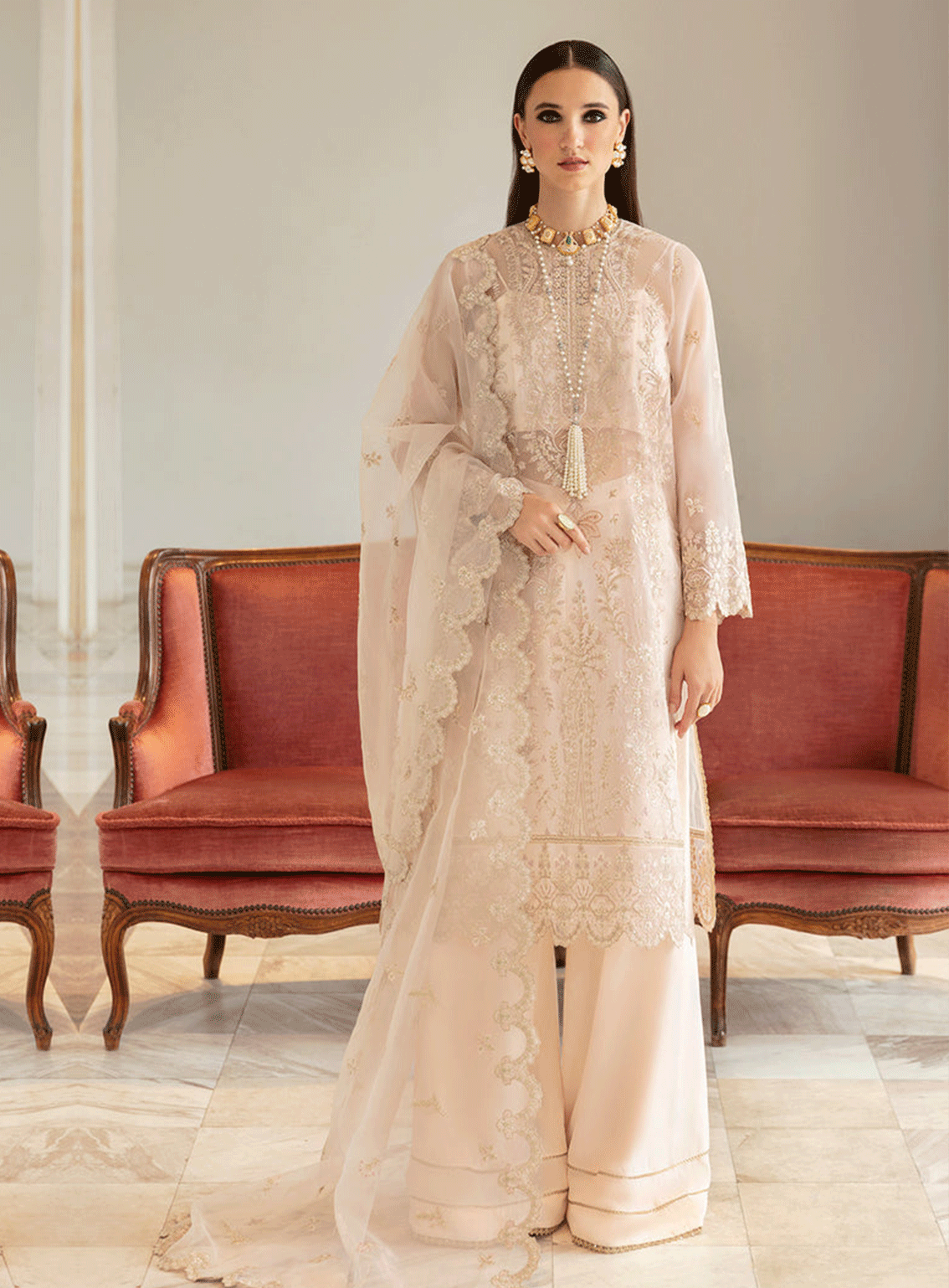 Ayzel By Afrozeh Embroidered Organza Unstitched 3 Piece Suit - ABA23TC 2 ALLORA Ayzel By Afrozeh Embroidered Organza Unstitched 3 Piece Suit - ABA23TC 2 ALLORA