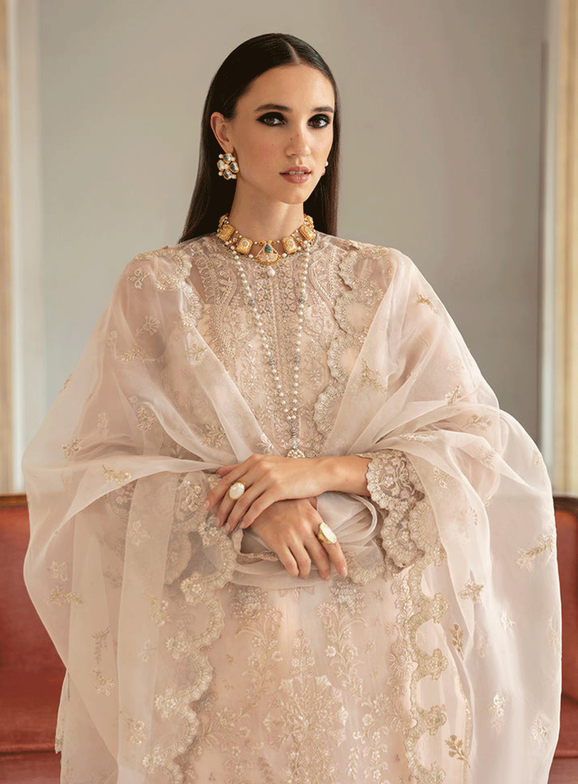 Ayzel By Afrozeh Embroidered Organza Unstitched 3 Piece Suit - ABA23TC 2 ALLORA Ayzel By Afrozeh Embroidered Organza Unstitched 3 Piece Suit - ABA23TC 2 ALLORA
