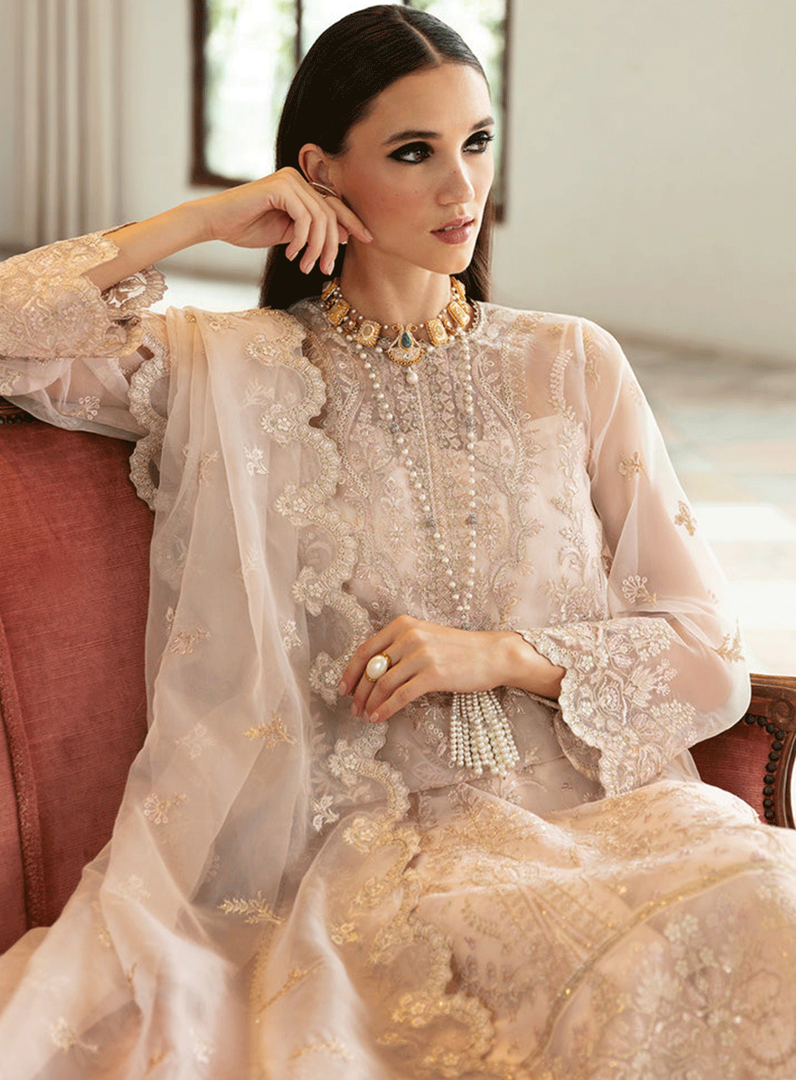 Ayzel By Afrozeh Embroidered Organza Unstitched 3 Piece Suit - ABA23TC 2 ALLORA Ayzel By Afrozeh Embroidered Organza Unstitched 3 Piece Suit - ABA23TC 2 ALLORA