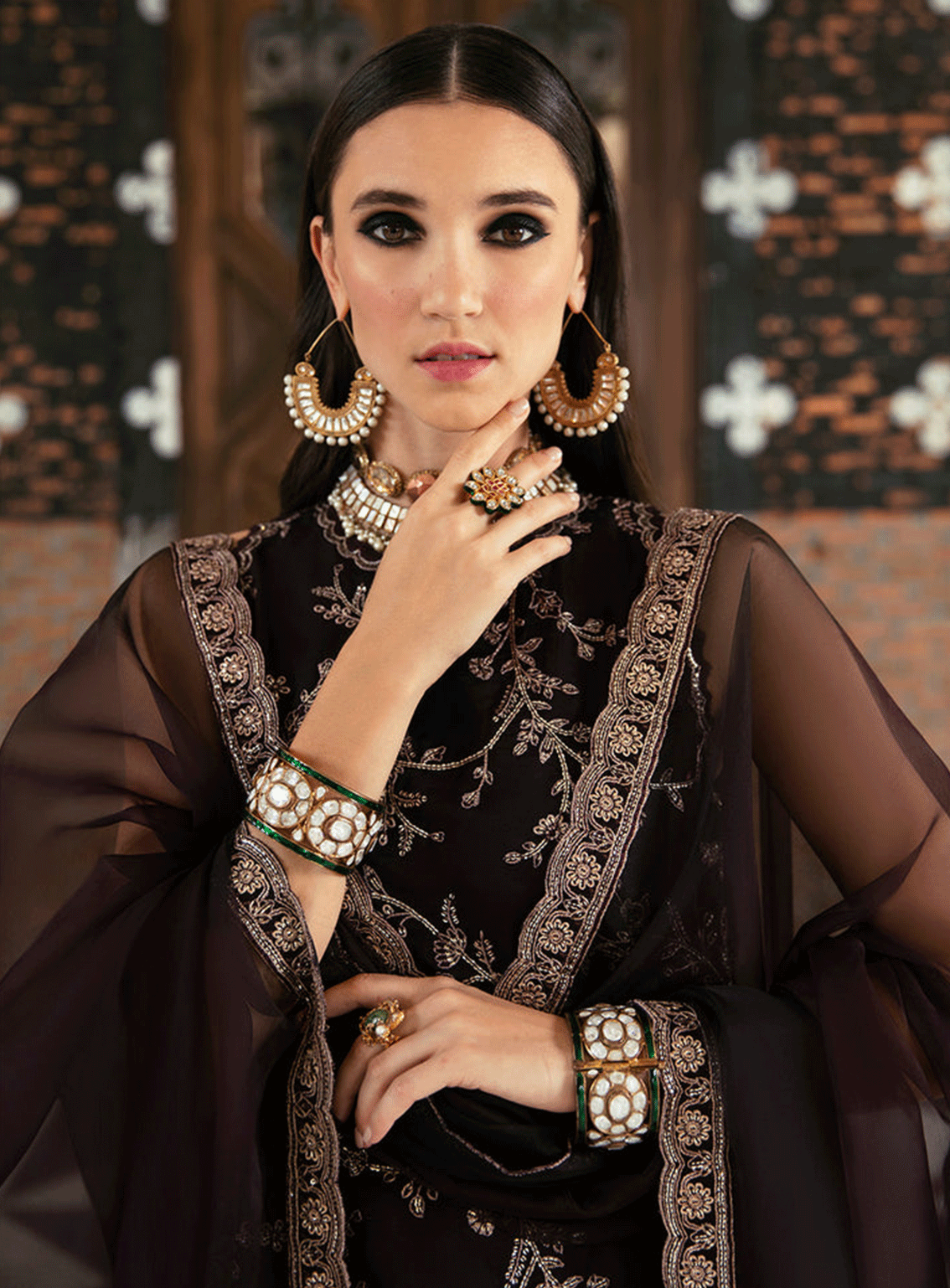 Ayzel By Afrozeh Embroidered Organza Unstitched 3 Piece Suit - ABA23TC 6 MOCHA Ayzel By Afrozeh Embroidered Organza Unstitched 3 Piece Suit - ABA23TC 6 MOCHA