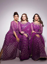 Best Of Mushq Embroidered Chiffon Unstitched 4 Piece Suit - MQ24BO BOM-09 GULAAB