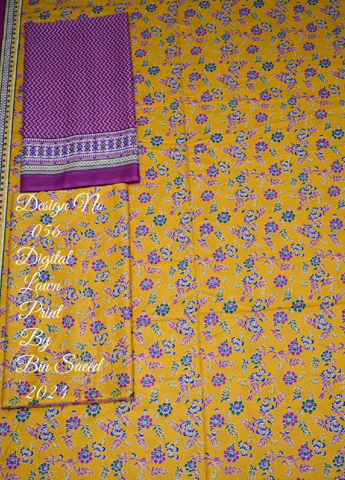 Bin Saeed Digital Printed Lawn Unstitched 3 Piece Suit - BS24PL 056 Bin Saeed Digital Printed Lawn Unstitched 3 Piece Suit - BS24PL 056