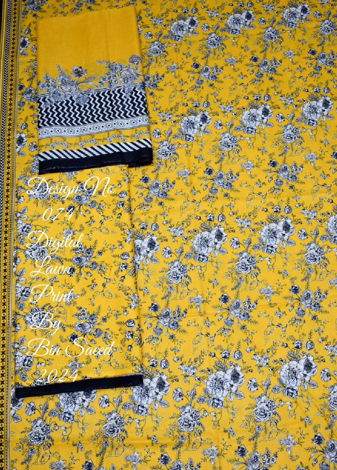 Bin Saeed Digital Printed Lawn Unstitched 3 Piece Suit - BS24PL 074 Bin Saeed Digital Printed Lawn Unstitched 3 Piece Suit - BS24PL 074