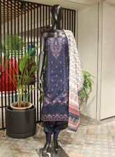 Bin Saeed Embroidered Cotton Unstitched 3 Piece Suit - 16