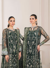 Chantelle By Baroque Embroidered Net Unstitched 3 Piece Suit - BQ24CF EC-05