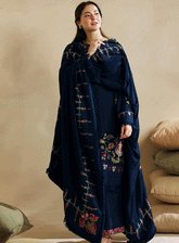 Coco By Zara Shahjahan Embroidered Khaddar Unstitched 3 Piece Suit - 1B