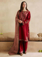 Coco By Zara Shahjahan Embroidered Khaddar Unstitched 3 Piece Suit - 2B