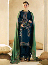 Coco By Zara Shahjahan Embroidered Khaddar Unstitched 3 Piece Suit - 7B