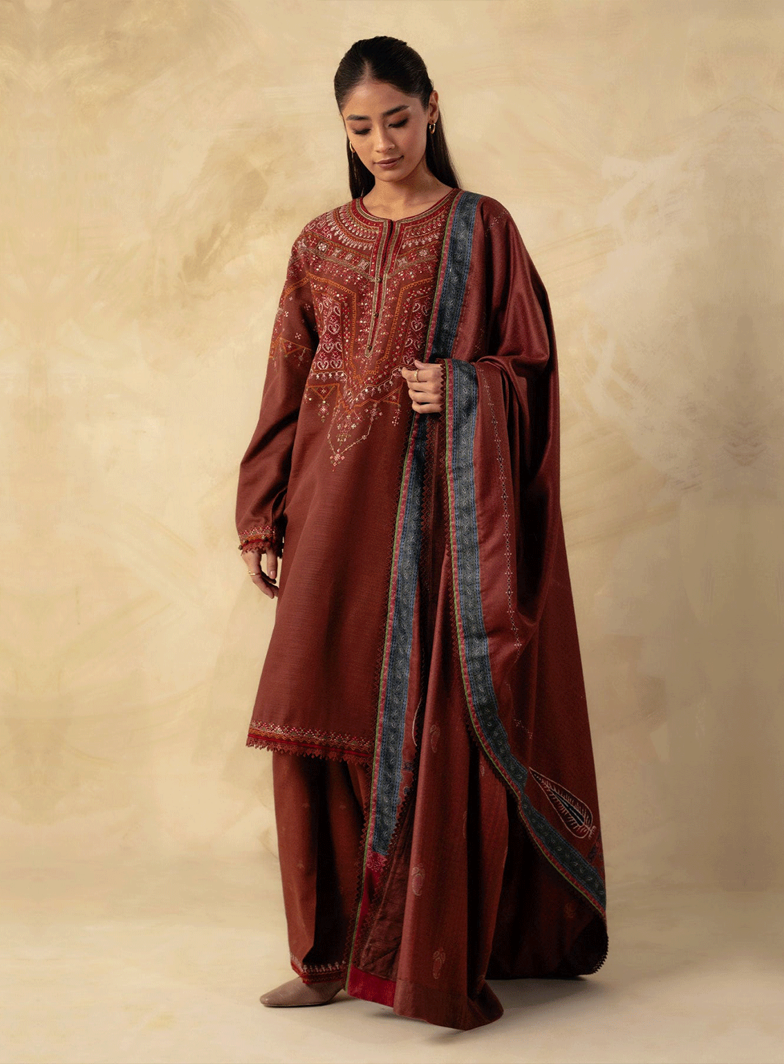 Coco By Zara Shahjahan Embroidered Khaddar Unstitched 3 Piece Suit - 8A Coco By Zara Shahjahan Embroidered Khaddar Unstitched 3 Piece Suit - 8A