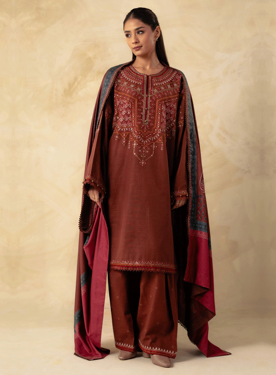 Coco By Zara Shahjahan Embroidered Khaddar Unstitched 3 Piece Suit - 8A Coco By Zara Shahjahan Embroidered Khaddar Unstitched 3 Piece Suit - 8A